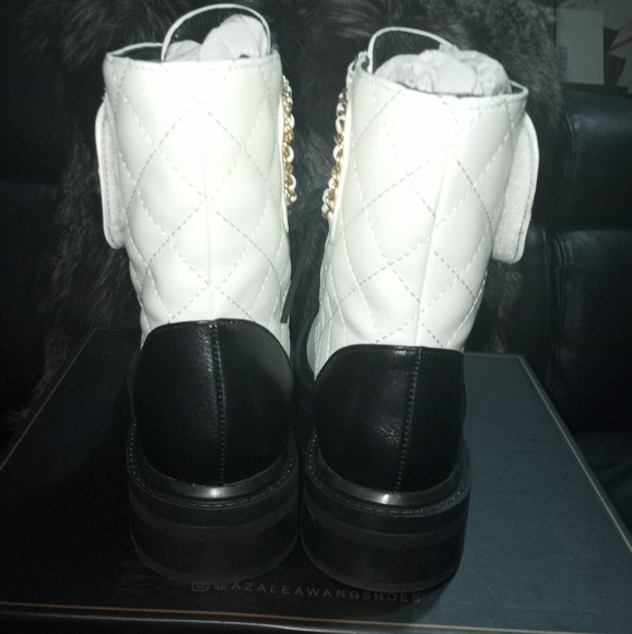 Azalea Wang 8.5 Black &White Women Ankle Boots - Picture 4 of 9